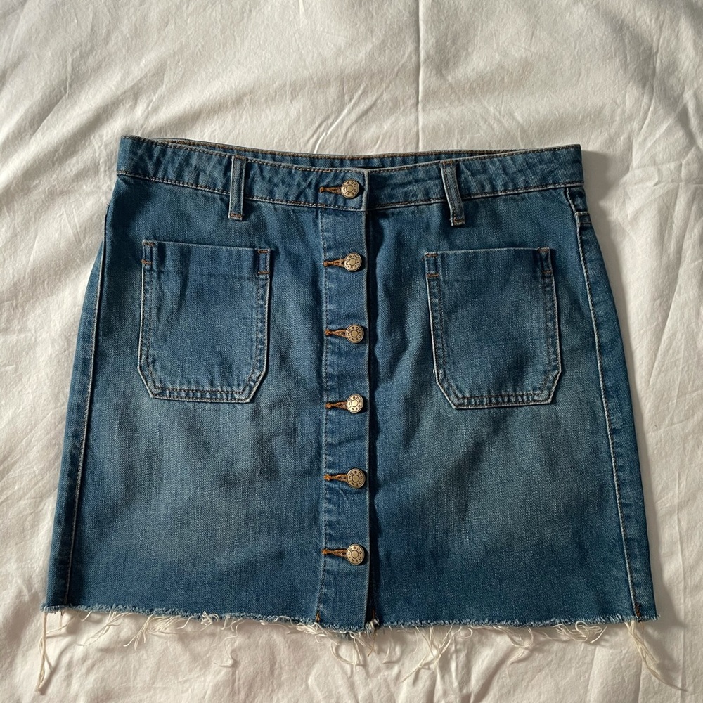 BDG jean skirt with buttons down middle